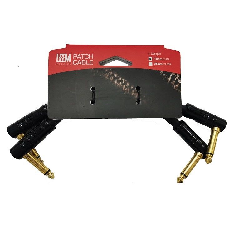 Helical Shielded 2 Pcs Pack 6.35mm Angled Plug Pedalboard প্যাচ ক্যাবল ইনস্ট্রুমেন্ট ক্যাবল